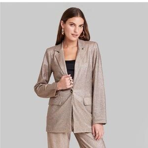 Wild Fable Sparkling Gold Women's Blazer Size Small